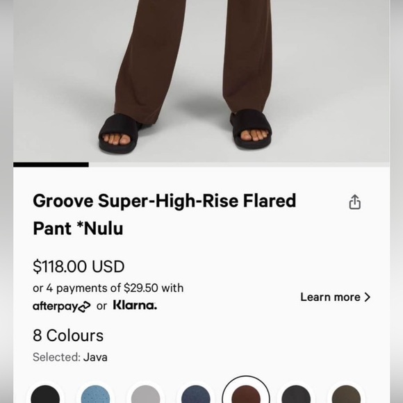 Lululemon Groove super high rise flare nulu pants! Blue size 6 - Picture 3 of 3